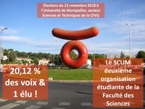 Élections à l'Université de Montpellier : le SCUM devient la deuxième organisation étudiante en Faculté des Sciences !