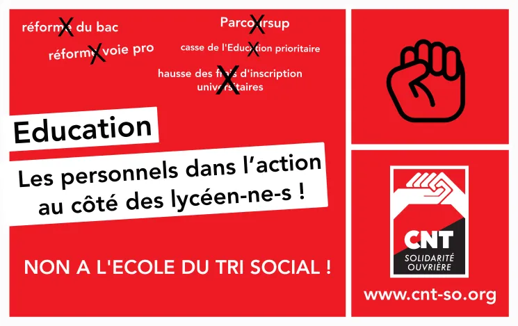 Education : les personnels dans l'action au côté des lycéen-ne-s !
