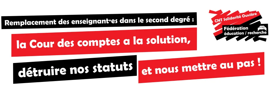 Remplacement des enseignant-es du secondaire : un plan d'urgence pour l'Éducation plutôt que les solutions austéritaires !