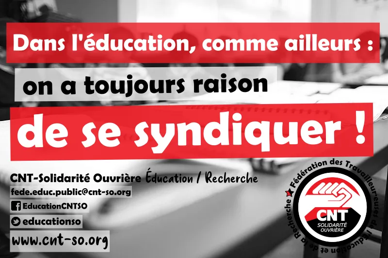 Présentation de la fédération CNT-SO de l’Éducation & de la Recherche