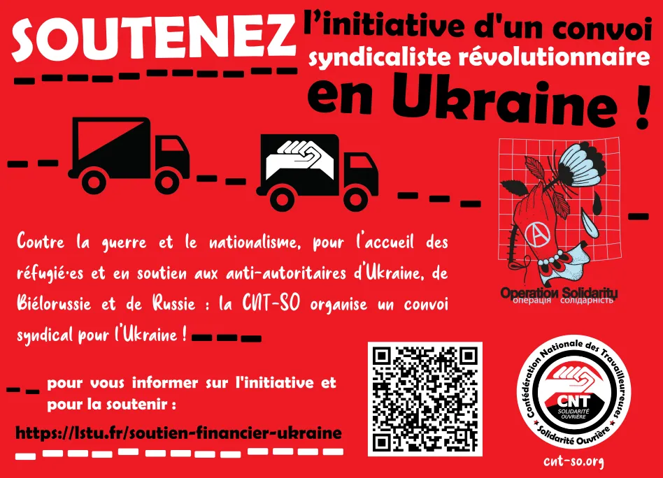 Soutenez l’initiative de convoi syndicaliste révolutionnaire en Ukraine