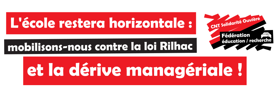 Education / Loi Rilhac : l'école restera horizontale ! Mobilisons contre la dérive managériale !