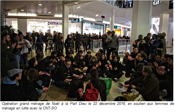 Bilan de l'action du 22/12, au centre commercial Lyon-Part Dieu : la lutte paye, et la syndicalisation aussi !