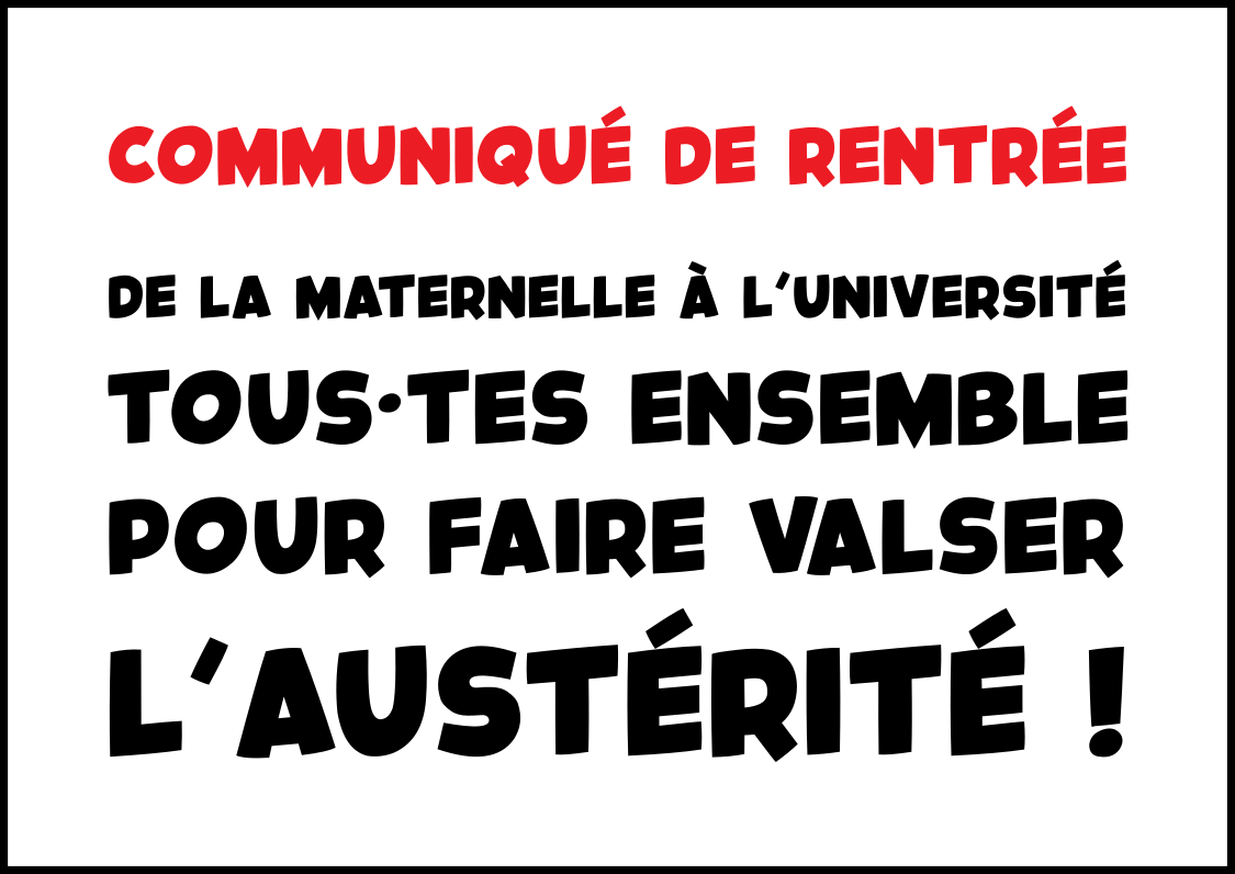 De la maternelle à l&rsquo;université : tous·tes ensemble pour faire valser l&rsquo;austérité !