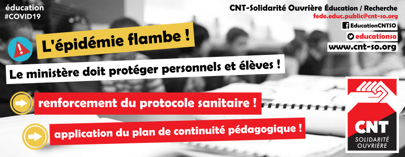 covid-19 en milieu scolaire : le bricolage et le mépris ça suffit !