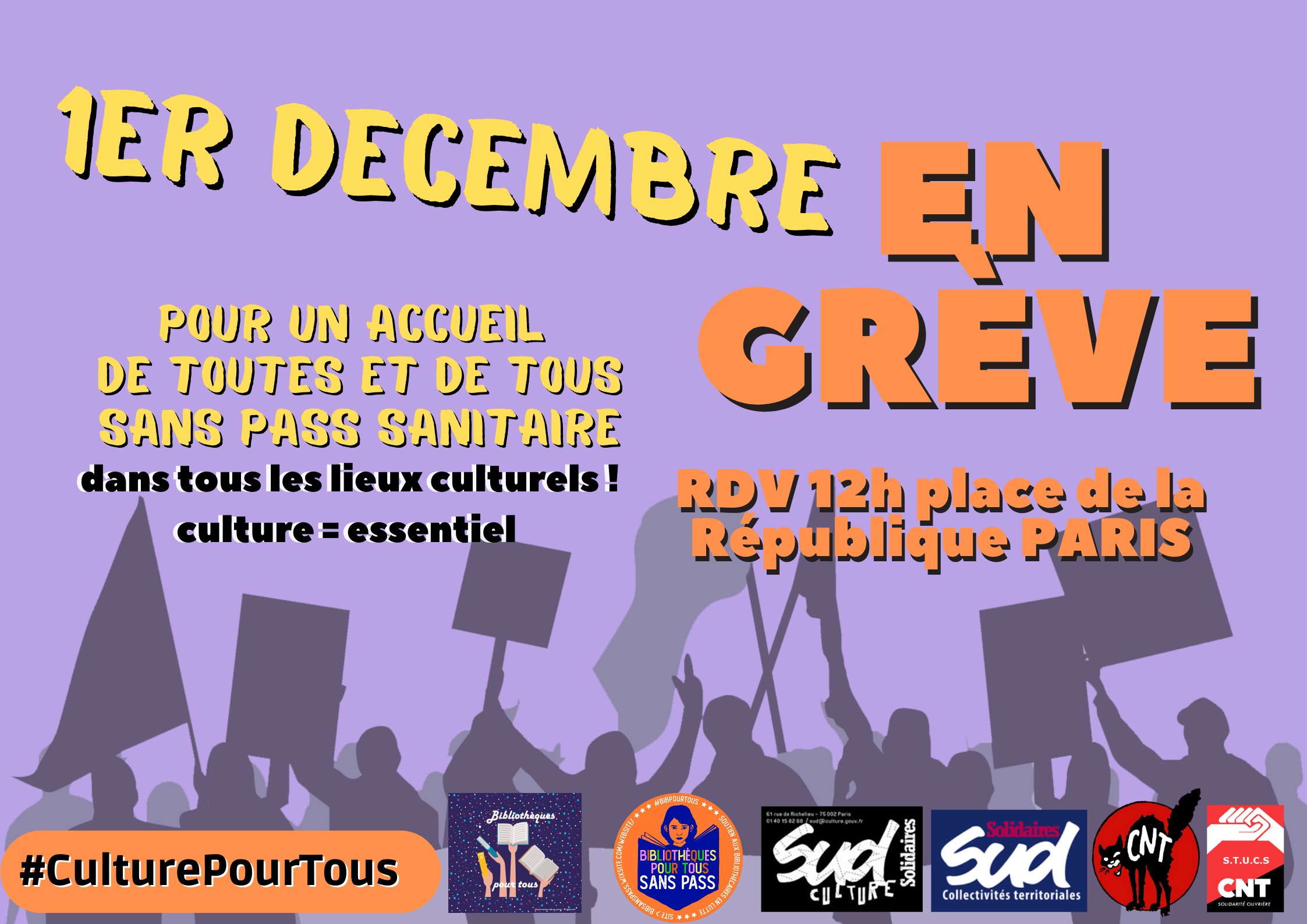 Mobilisation nationale des établissement culturels le 1er décembre contre le pass sanitaire