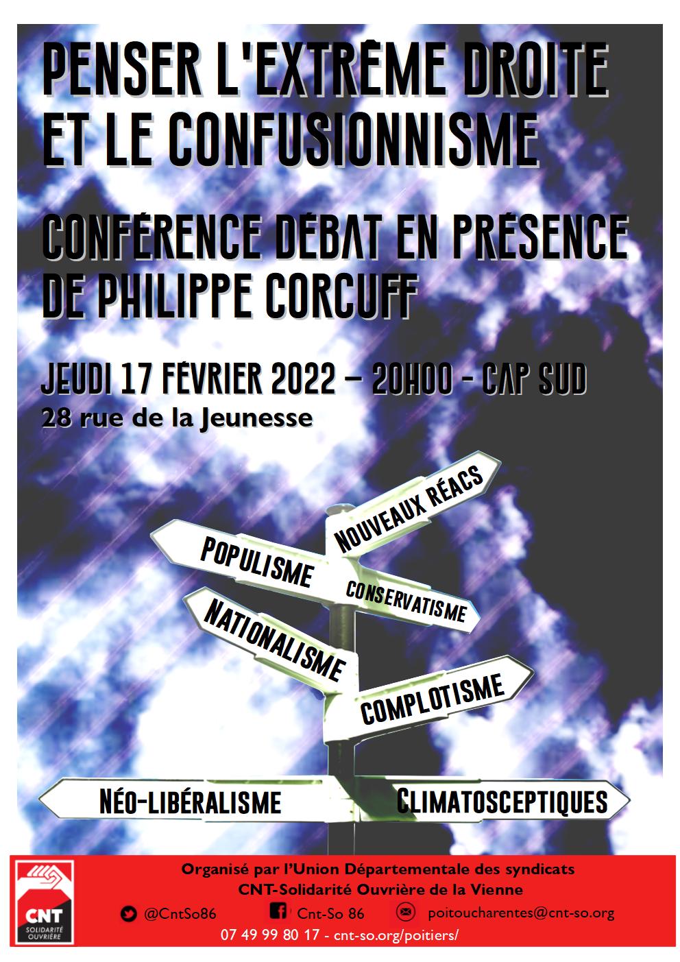 [Reporté] "Penser l'extrême droite et le confusionnisme" : conférence débat à Poitiers,  jeudi 17/02/22