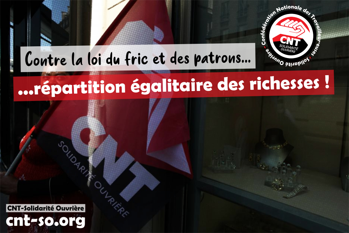 Visuels de la campagne syndicale pour la répartition égalitaire des richesses et du travail