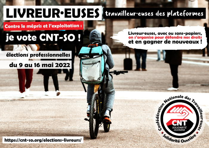 Livreurs des plateformes : dossier élections professionnelles 2022