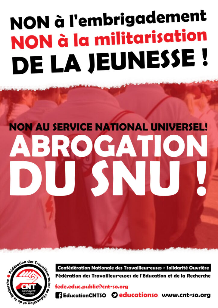 Communiqué du collectif Non au SNU !