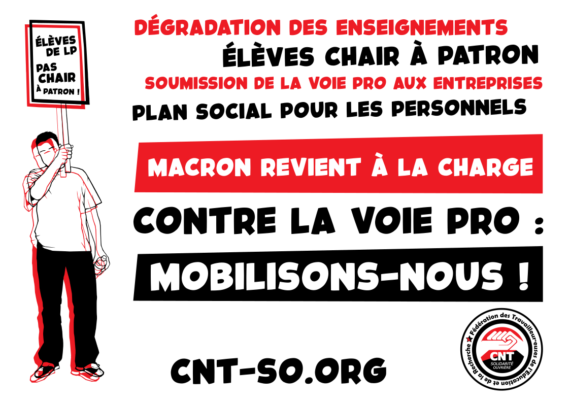Macron revient à la charge contre la voie pro ! Mobilisons-nous ! RDV JEUDI 11/05 A MARSEILLE