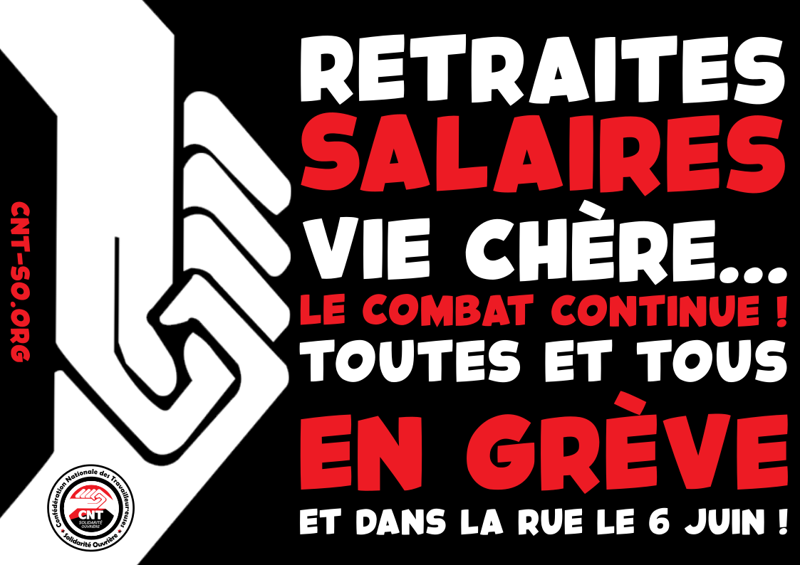 Pour nos retraites, salaires, droits et libertés : le combat continue !