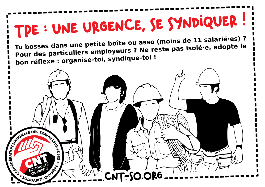 Dans les TPE et pour les salarié.e.s du particulier : une urgence la syndicalisation !