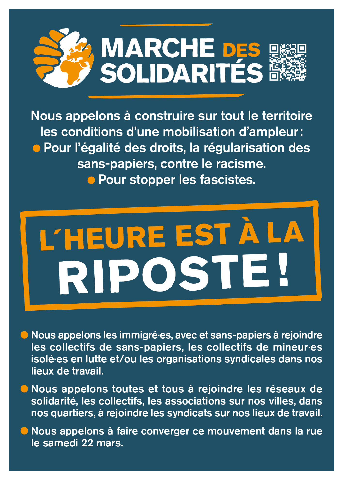 SAMEDI 22 MARS - JOURNÉE MONDIALE CONTRE LE RACISME ET LE FASCISME