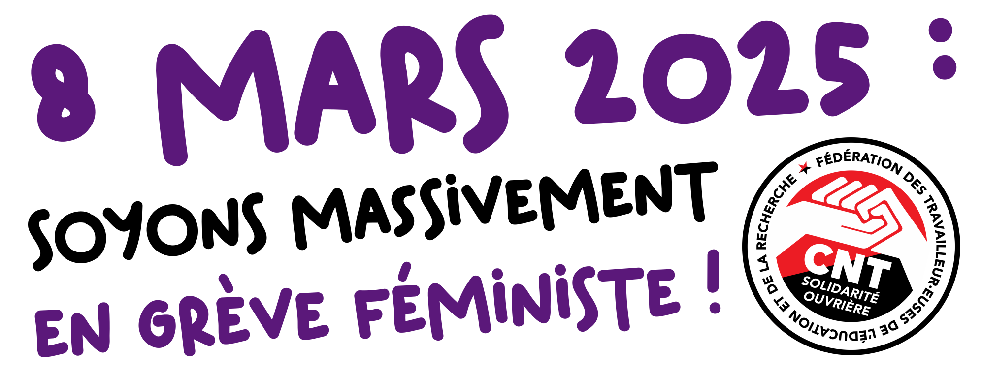 8 mars 2025 : soyons massivement en grève féministe !