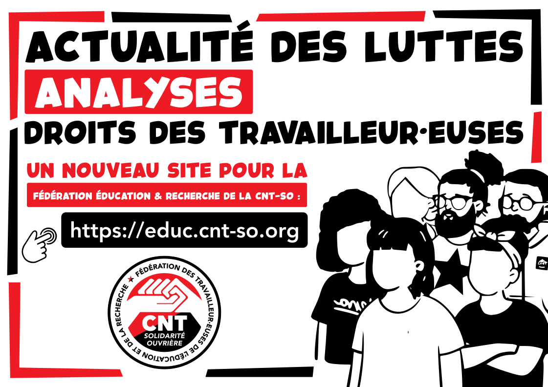 Suivre l'actualité de la CNT-SO dans l'Education et la Recherche