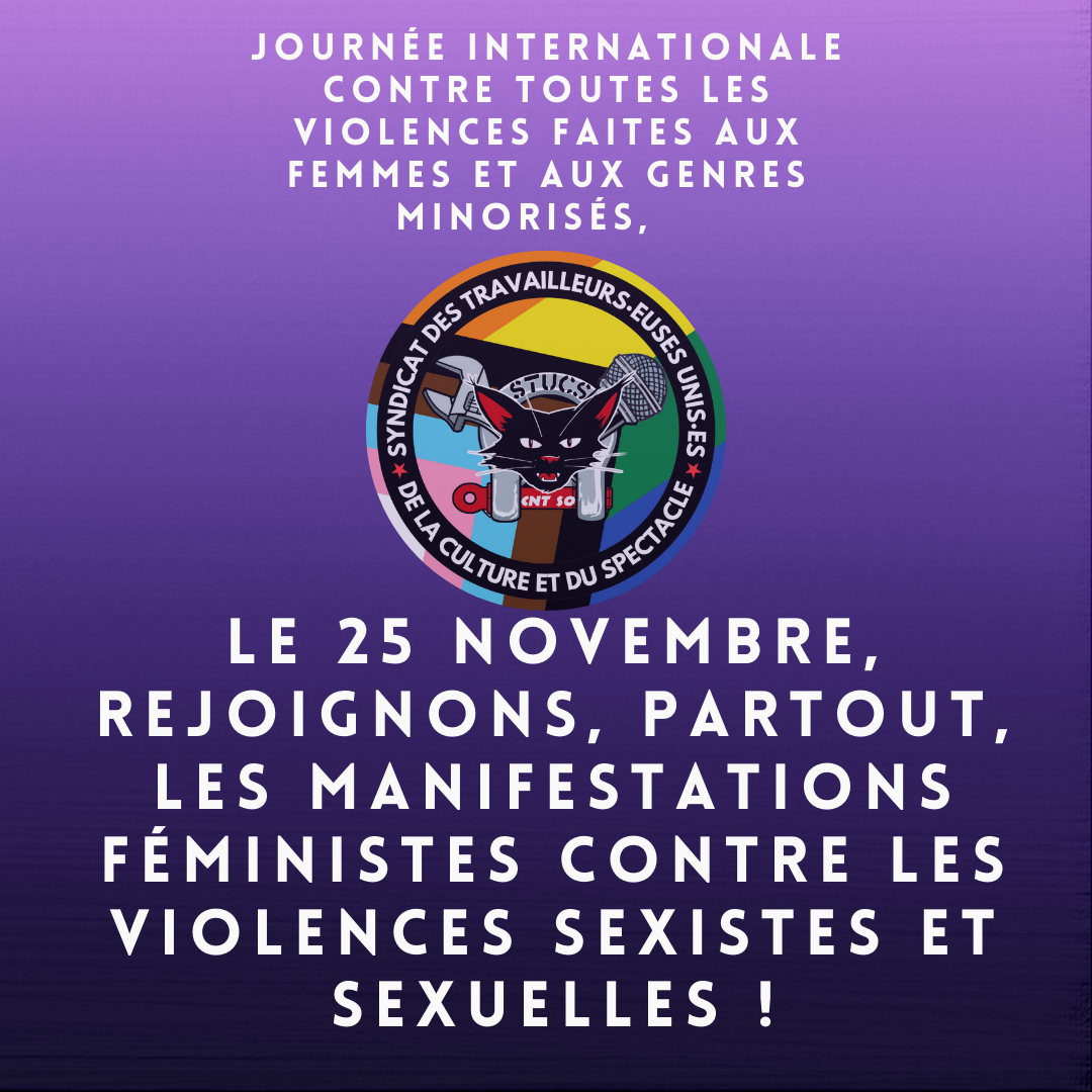 Le 25 novembre, rejoignons, partout, les manifestations féministes contre les violences sexistes et sexuelles !