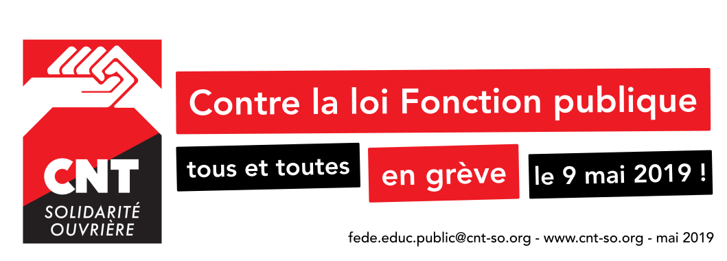 Education : contre la loi Fonction publique, tous et toutes en grève le 9 mai 2019 !
