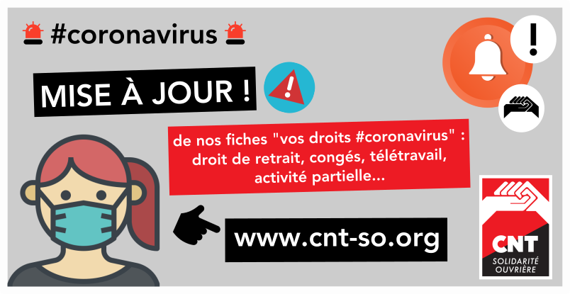 #CORONAVIRUS : Vos droits ! Mise à jour des fiches tutos "vos droits"
