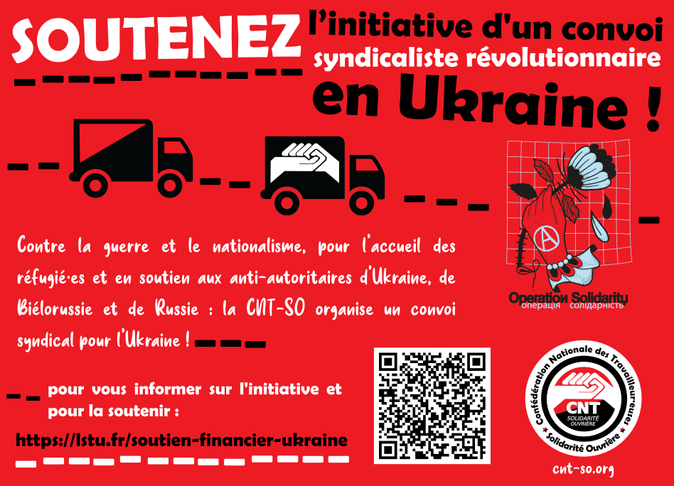 Soutenez l’initiative de convoi syndicaliste révolutionnaire en Ukraine