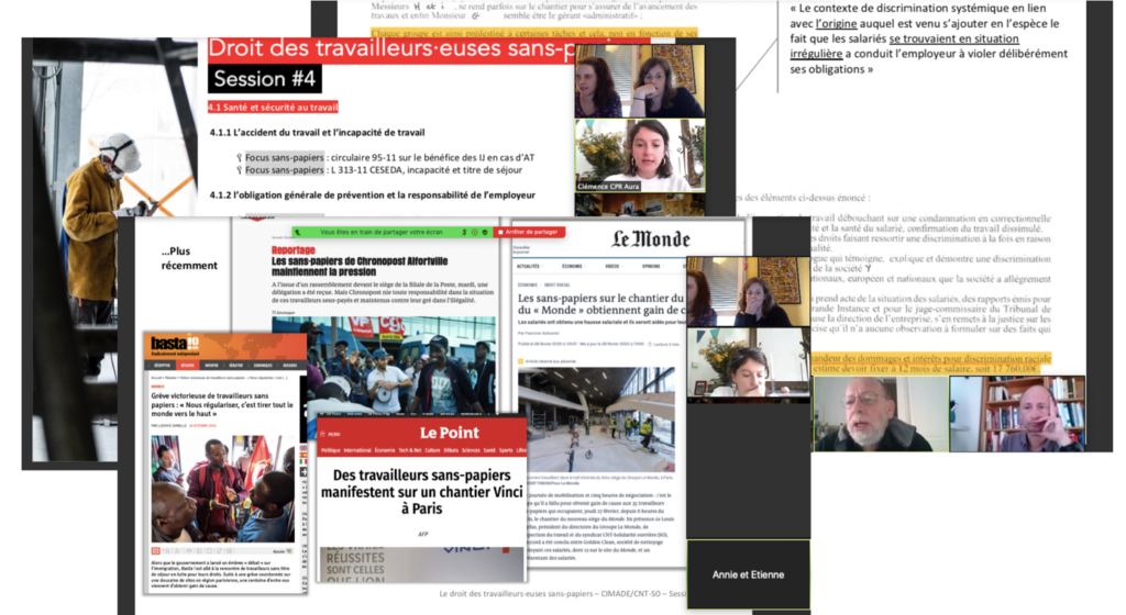 Formation aux droits des travailleur•euses sans-papiers : coopération CIMADE / CNT-SO