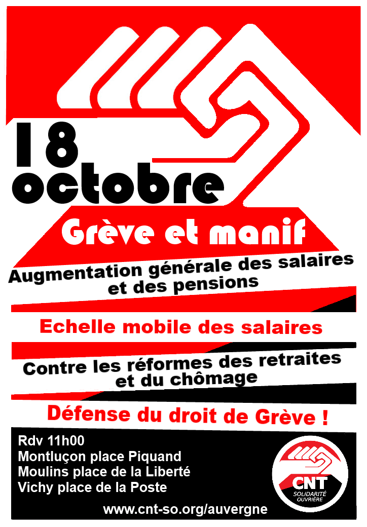 Le 18 octobre et après, un seul mot d’ordre : partage égalitaire des richesses et du travail !