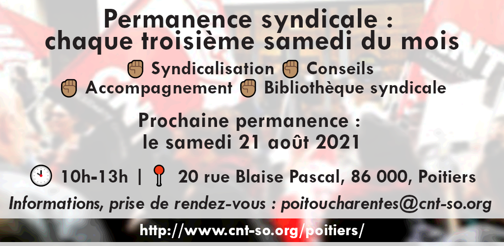 Permanence syndicale du mois d'août