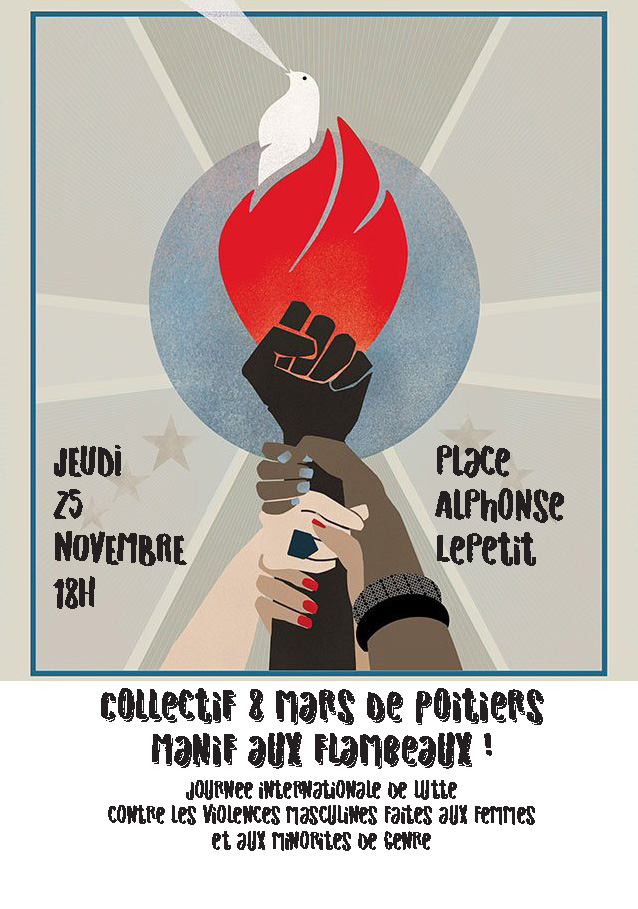 Manif féministe aux flambeaux le 25 novembre 18h