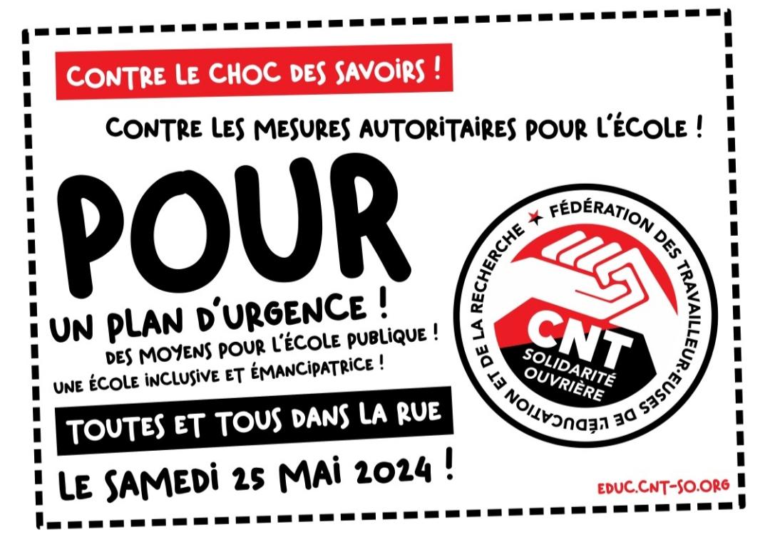 Le 25 mai, allumons une flamme contre le choc de savoirs